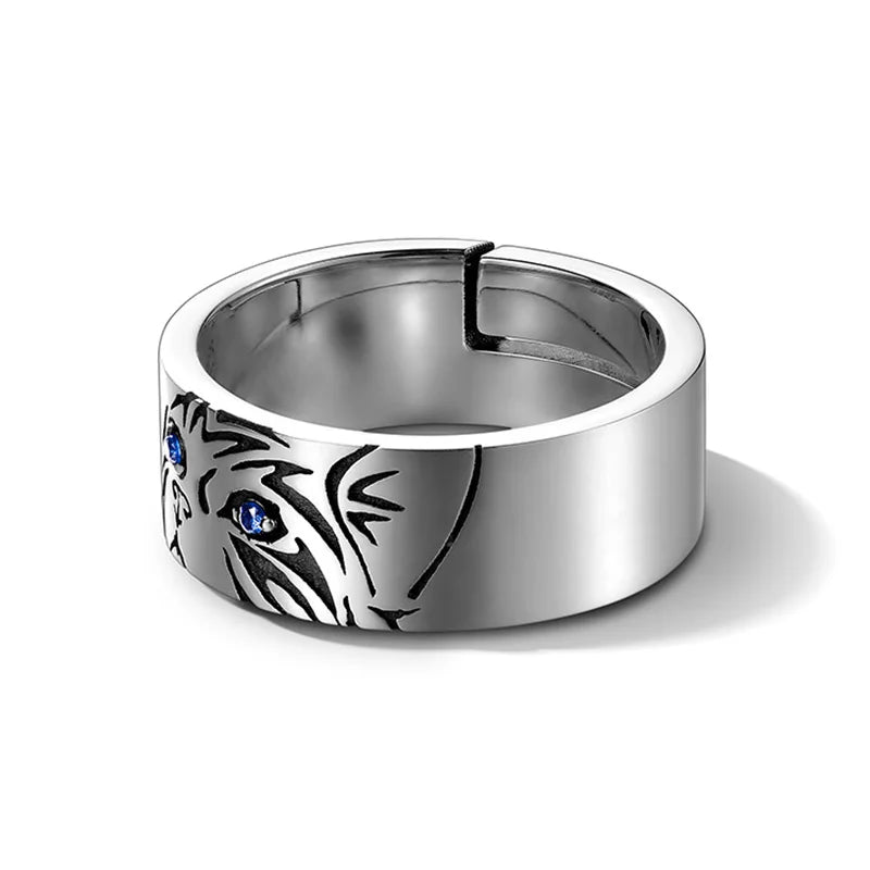 Blue Eyes Kawaii Neko Cat Adjustable Steel Ring