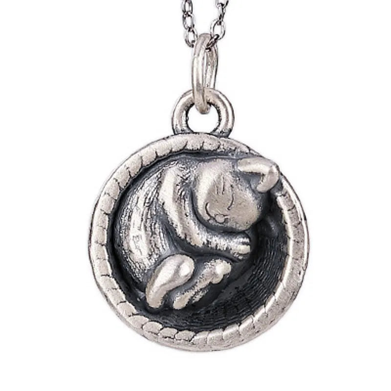 Cat in a Basket 990 Silver Pendant