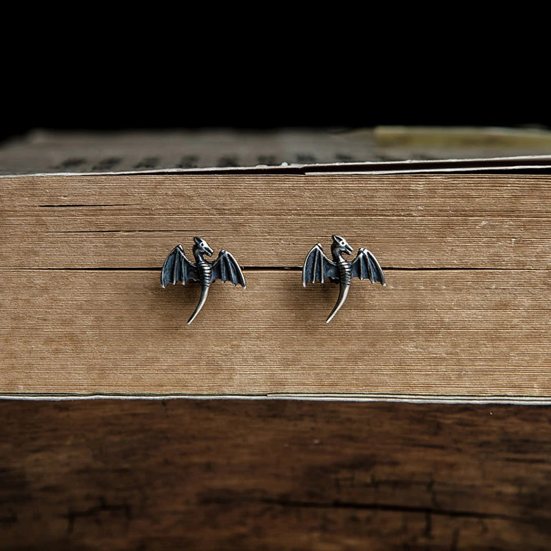 Flying Raiju Dragon 925 Sterling Silver Earrings