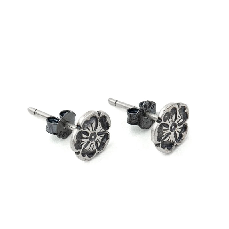 Rose Flower 925 Sterling Silver Stud Earrings