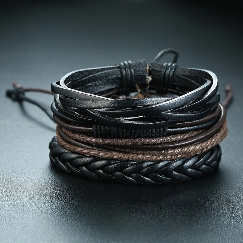 Kabuki Braided Wrap Leather Bracelet