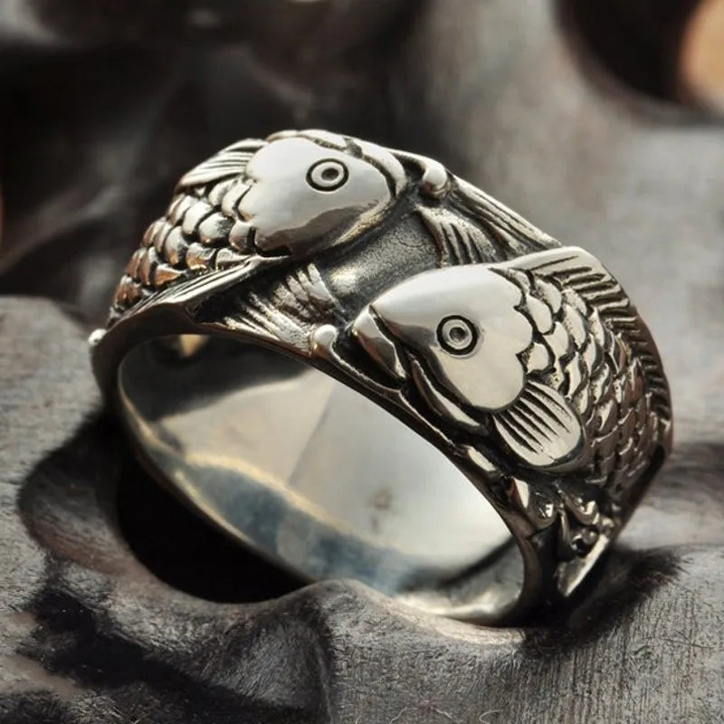 Koi Fish 925 Sterling Silver Ring