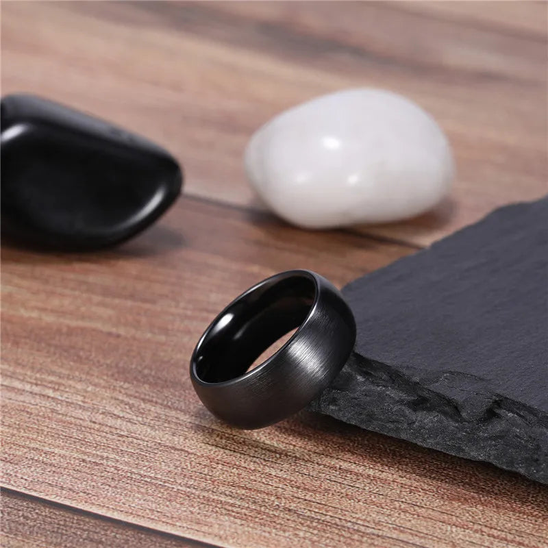 Shinobi Brushed Black Ceramic Wedding Ring