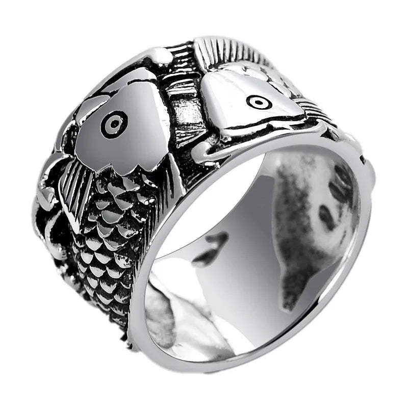 Koi Fish 925 Sterling Silver Ring
