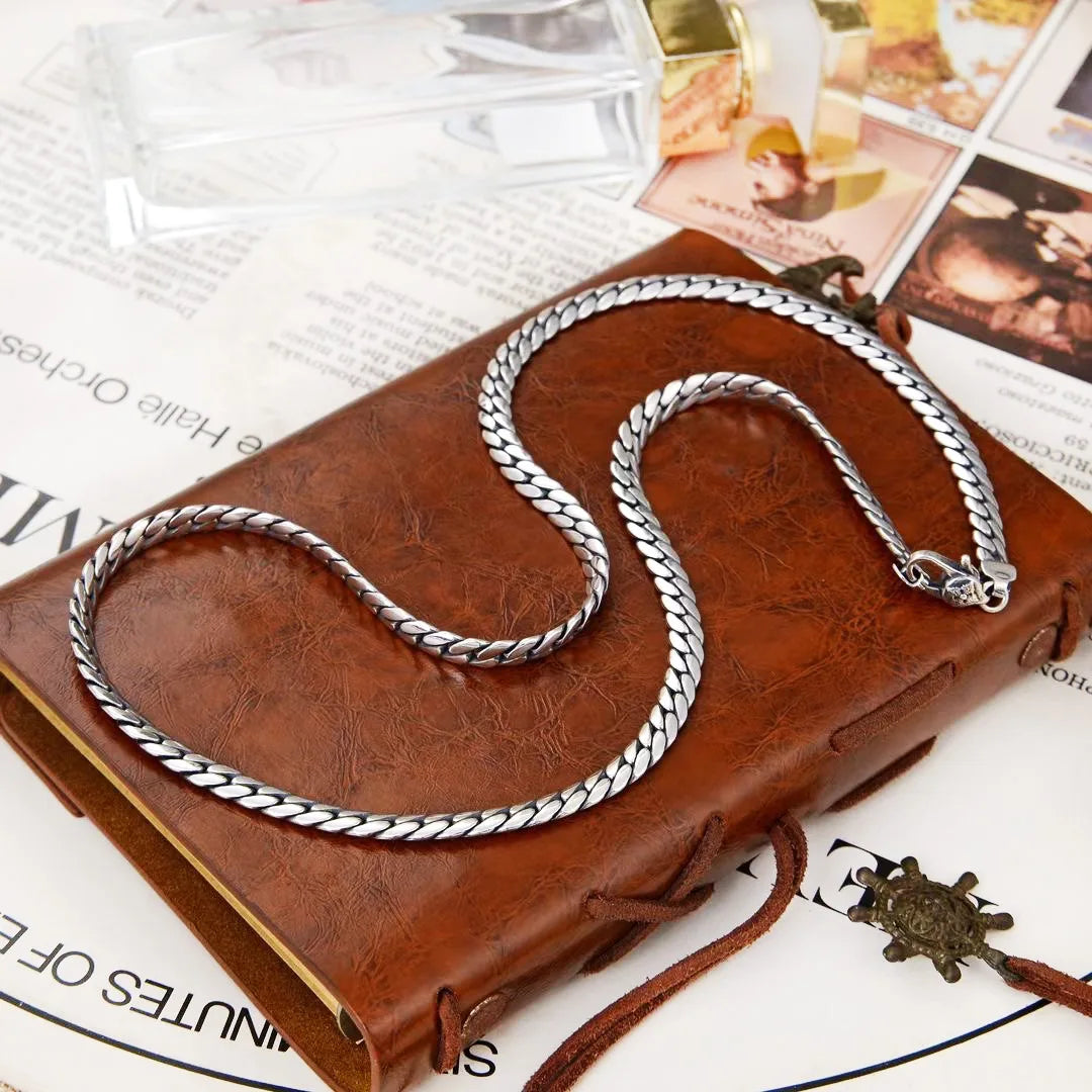 Ryu Dragon 925 Silver Snakebone Chain Necklace