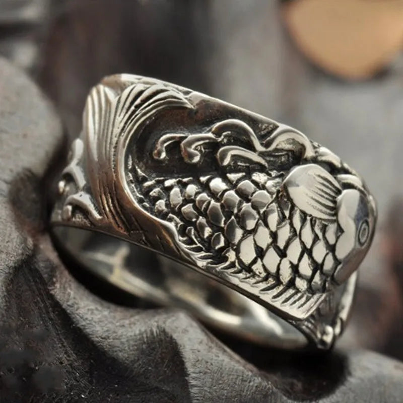Koi Fish 925 Sterling Silver Ring