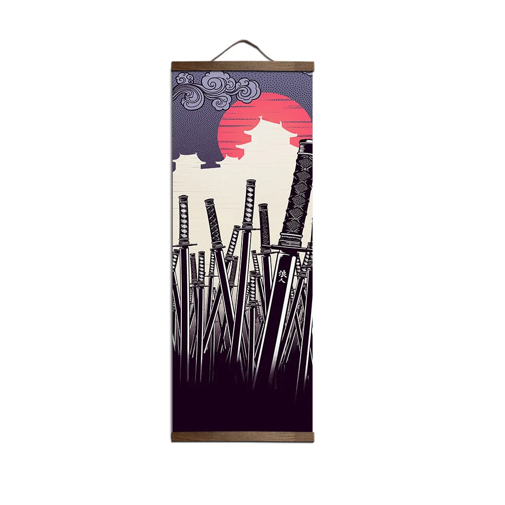 The Geisha and the Sword Ukiyoe Wall Art