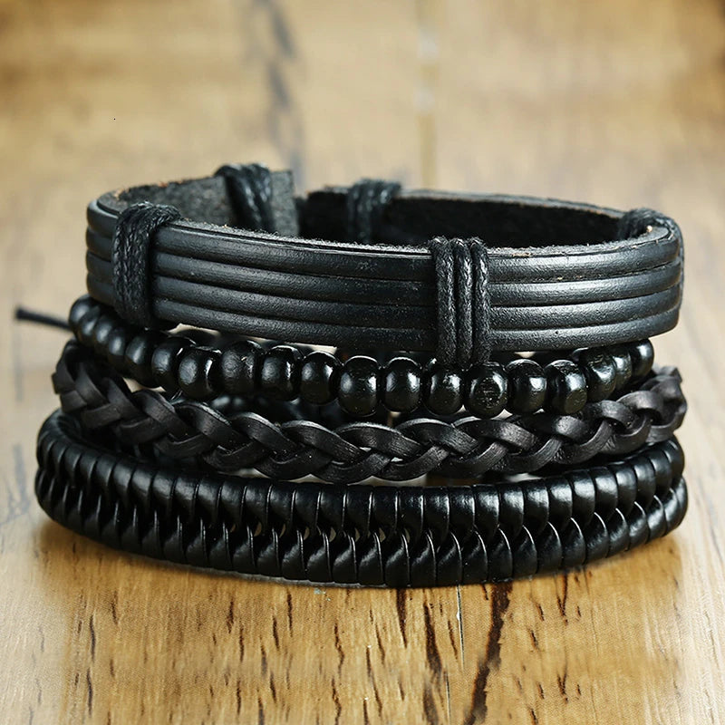 Kabuki Braided Wrap Leather Bracelet