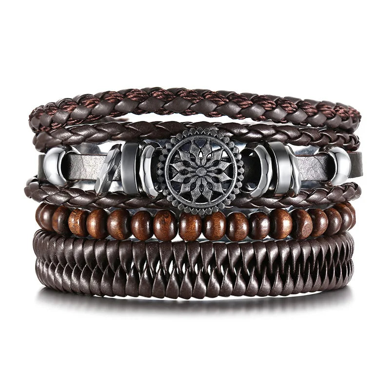 Kabuki Braided Wrap Leather Bracelet