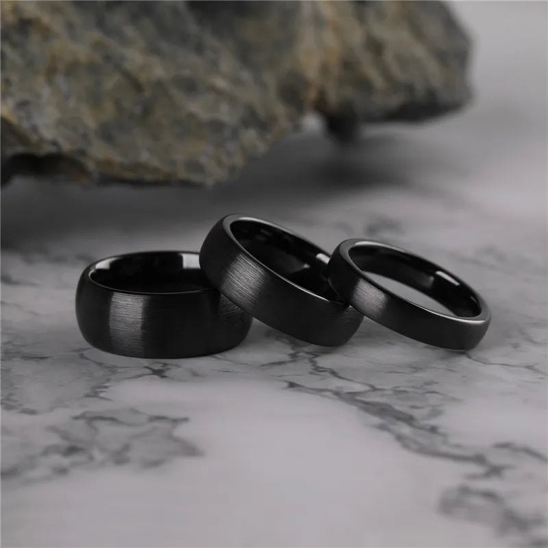 Shinobi Brushed Black Ceramic Wedding Ring