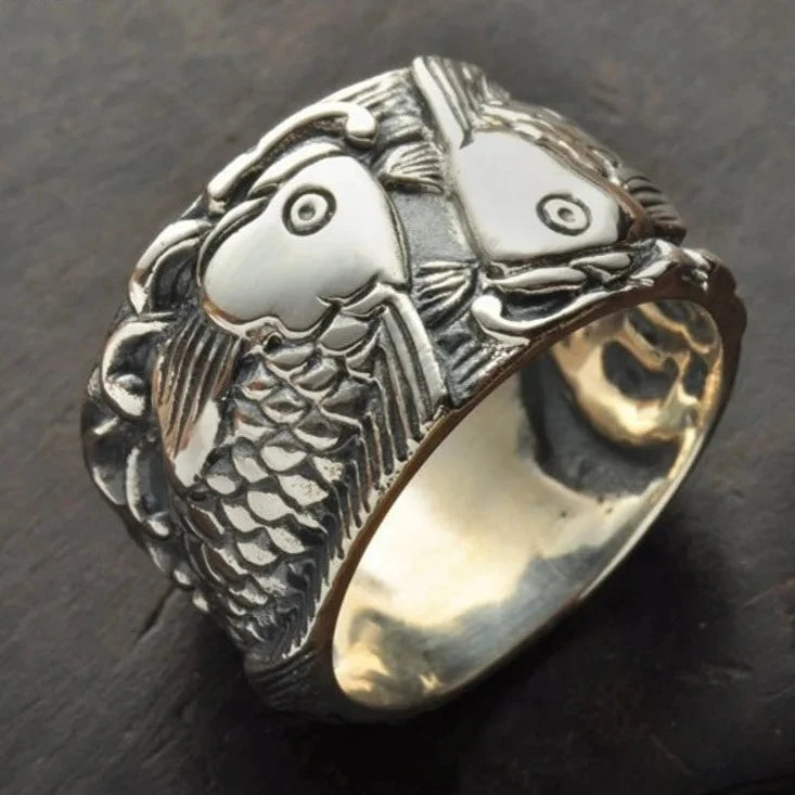Koi Fish 925 Sterling Silver Ring