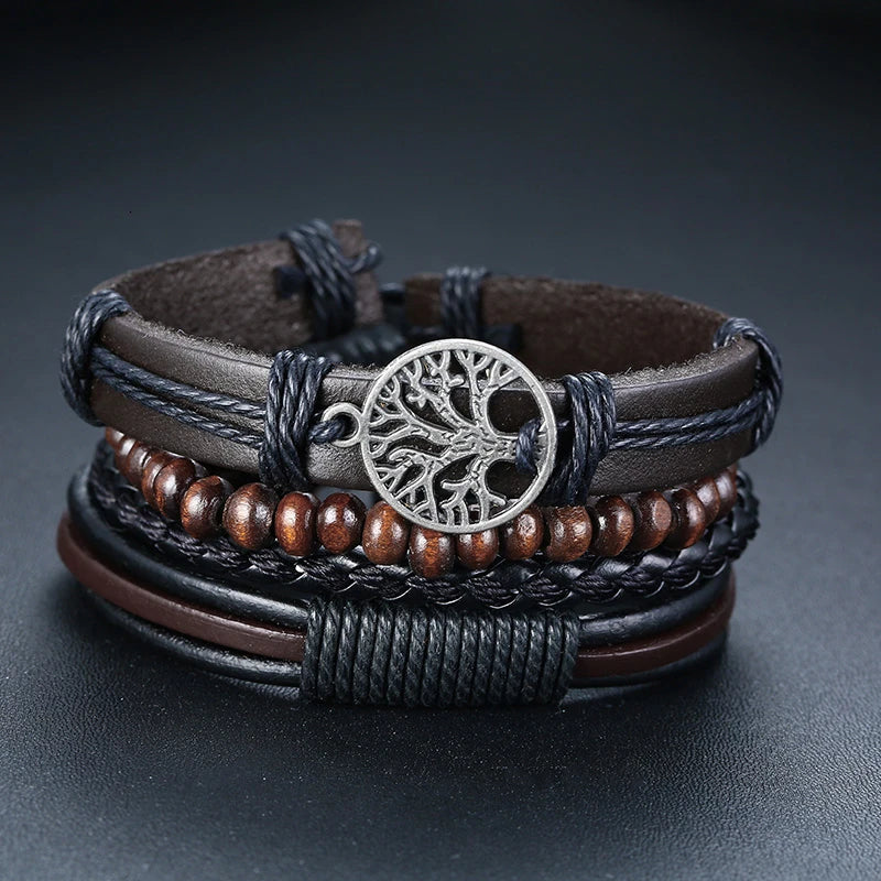 Kabuki Braided Wrap Leather Bracelet