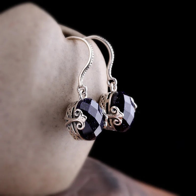 Cherry Blossom Drop Earrings in 925 Sterling Silver