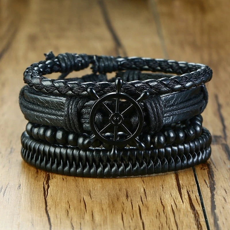 Kabuki Braided Wrap Leather Bracelet