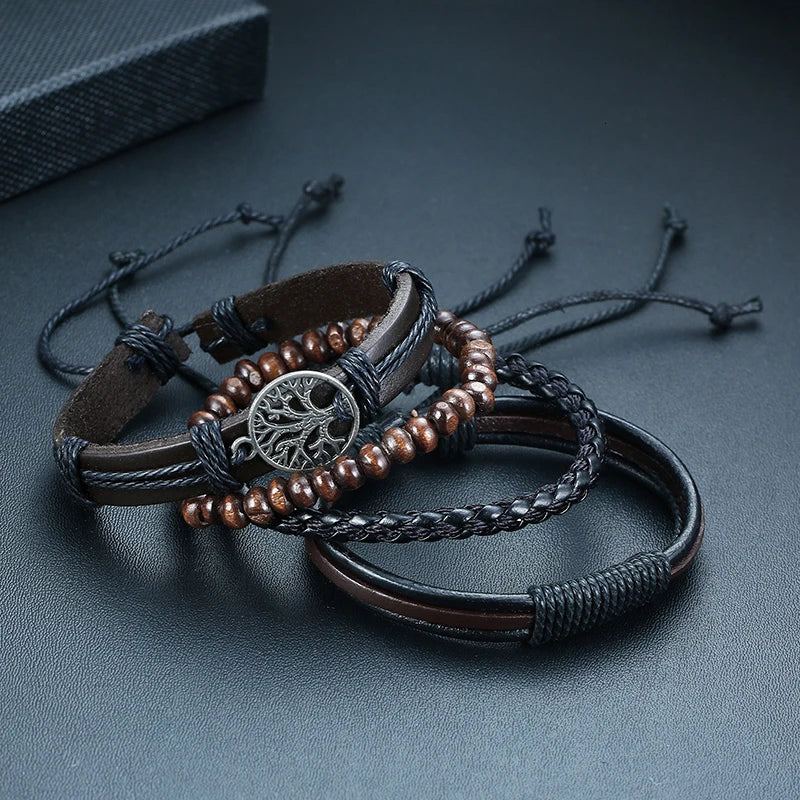Kabuki Braided Wrap Leather Bracelet