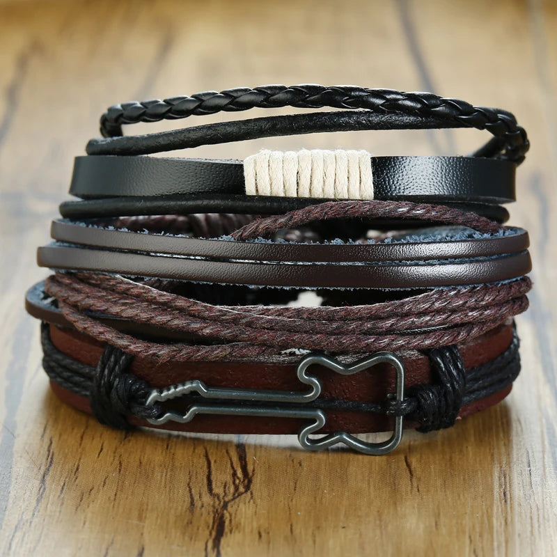 Kabuki Braided Wrap Leather Bracelet