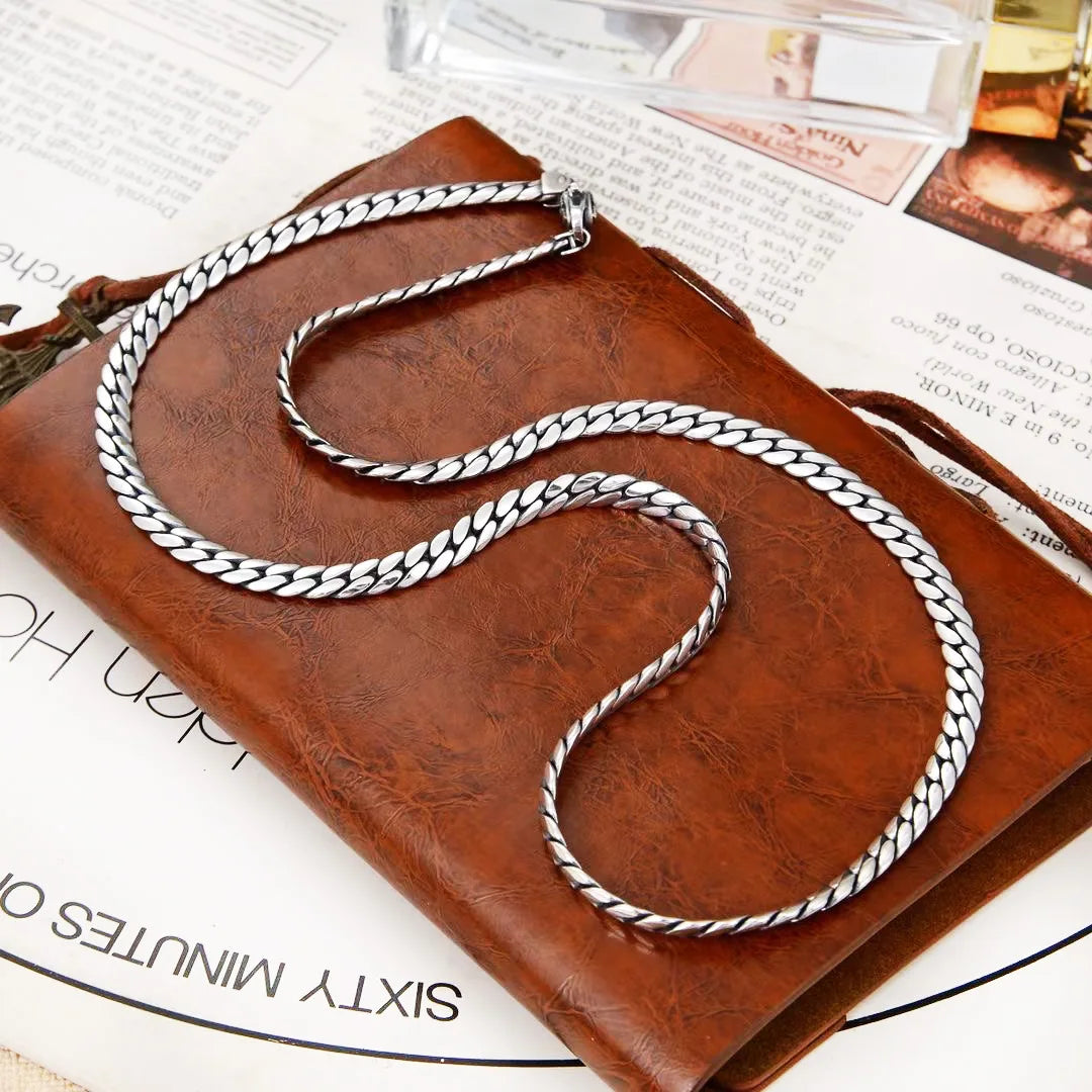 Ryu Dragon 925 Silver Snakebone Chain Necklace