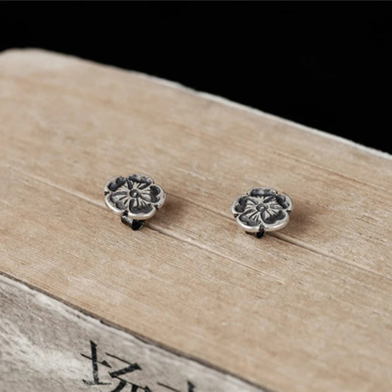 Rose Flower 925 Sterling Silver Stud Earrings