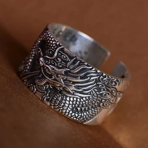 Ryujin Dragon God of the Seas Adjustable 925 Sterling Silver Ring