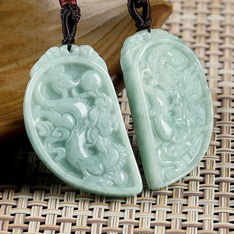 The Dragon and the Phoenix Jade Necklace