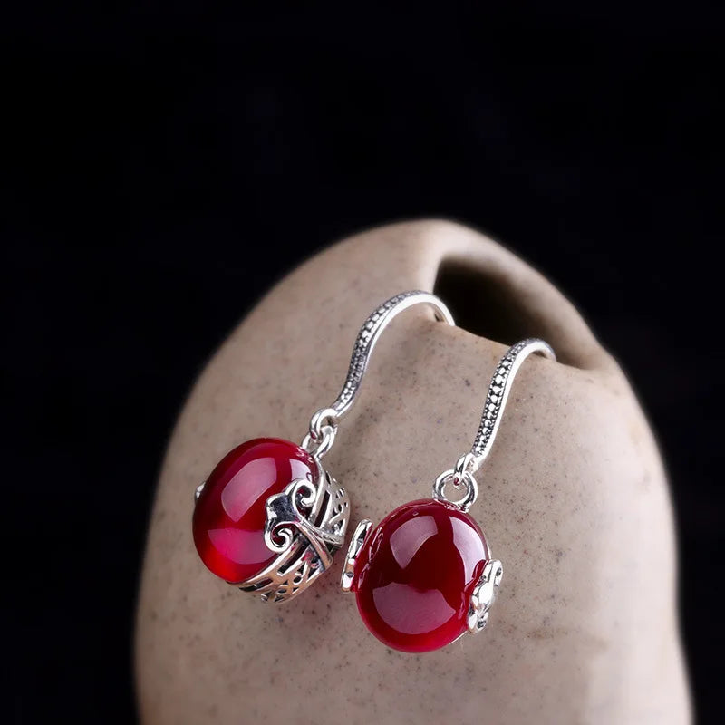 Cherry Blossom Drop Earrings in 925 Sterling Silver