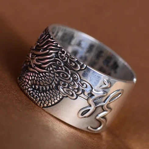 Ryujin Dragon God of the Seas Adjustable 925 Sterling Silver Ring