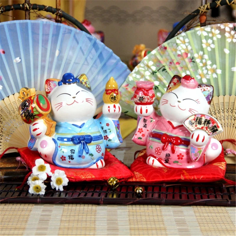 Maneki Neko Cat Happy Couple