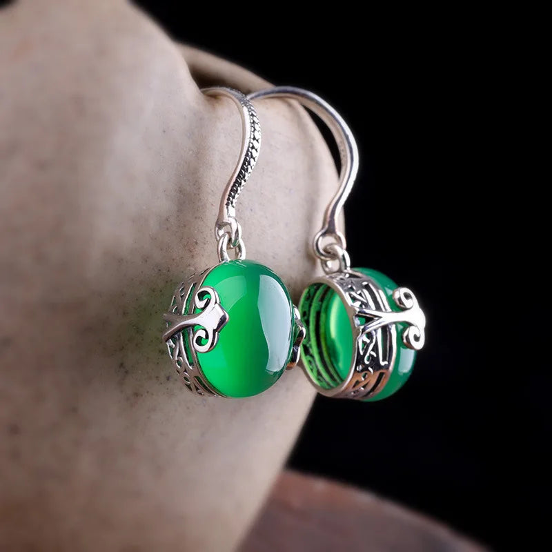 Cherry Blossom Drop Earrings in 925 Sterling Silver