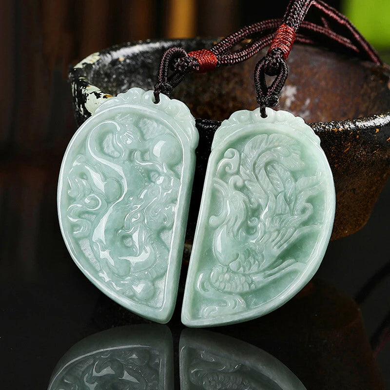 The Dragon and the Phoenix Jade Necklace