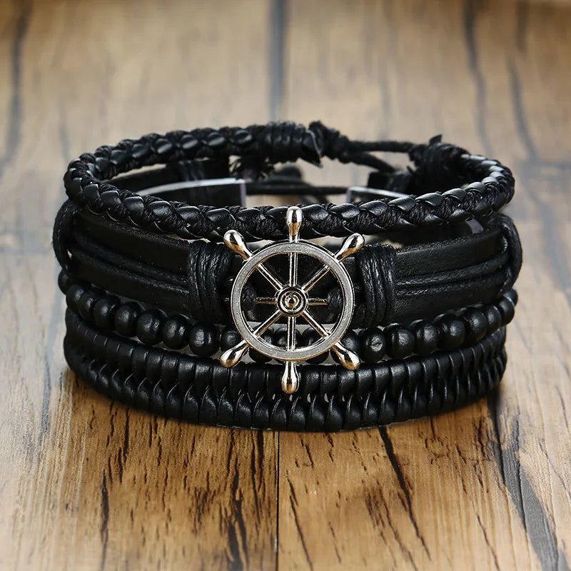 Kabuki Braided Wrap Leather Bracelet