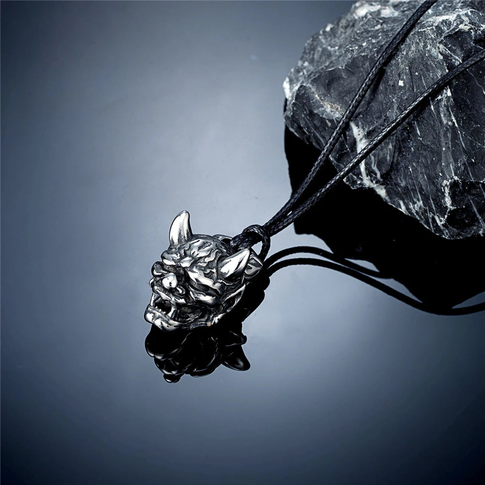 Hannya Mask Steel Necklace