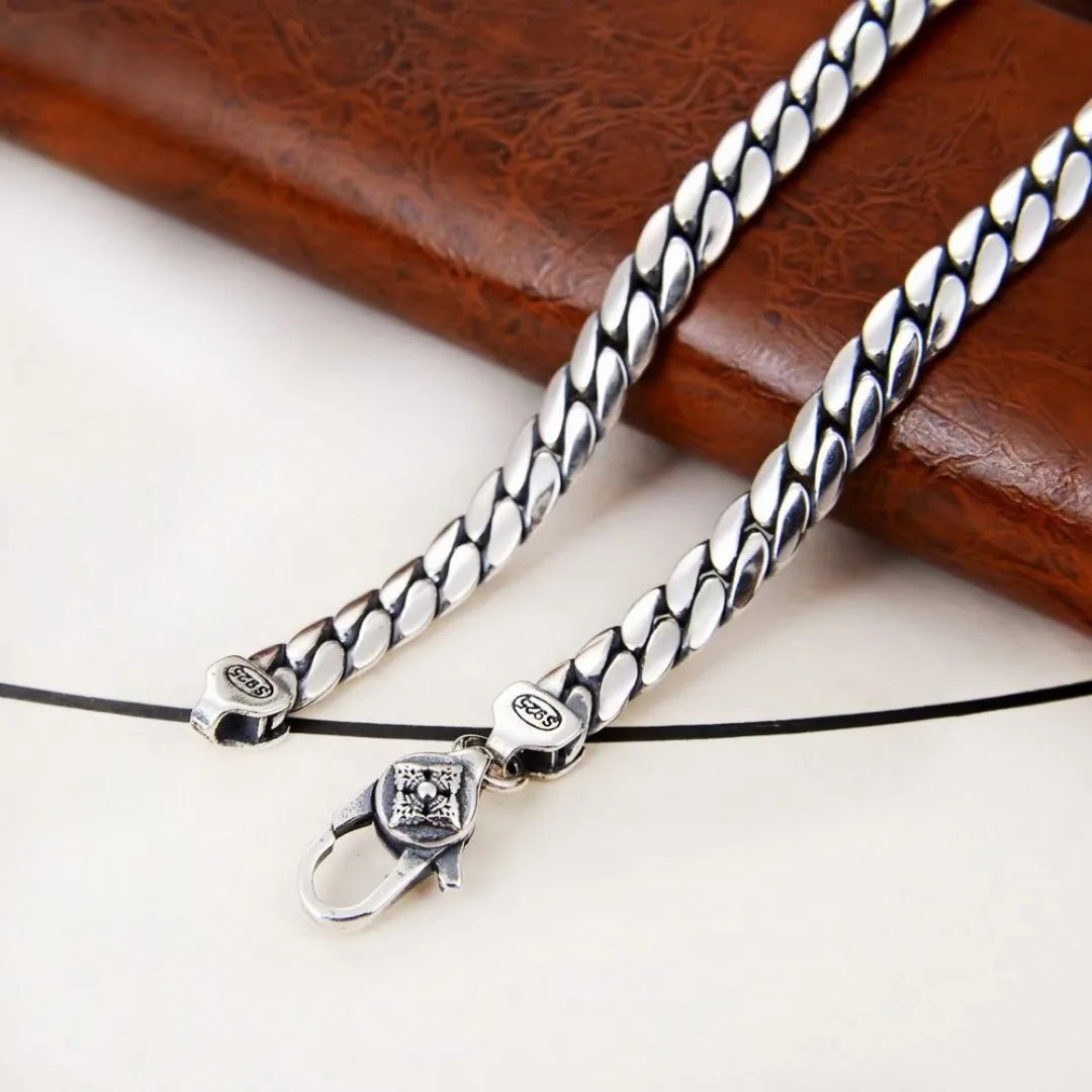 Ryu Dragon 925 Silver Snakebone Chain Necklace