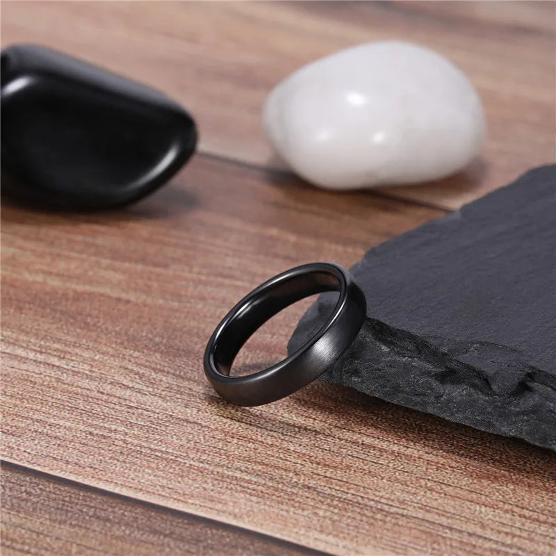 Shinobi Brushed Black Ceramic Wedding Ring