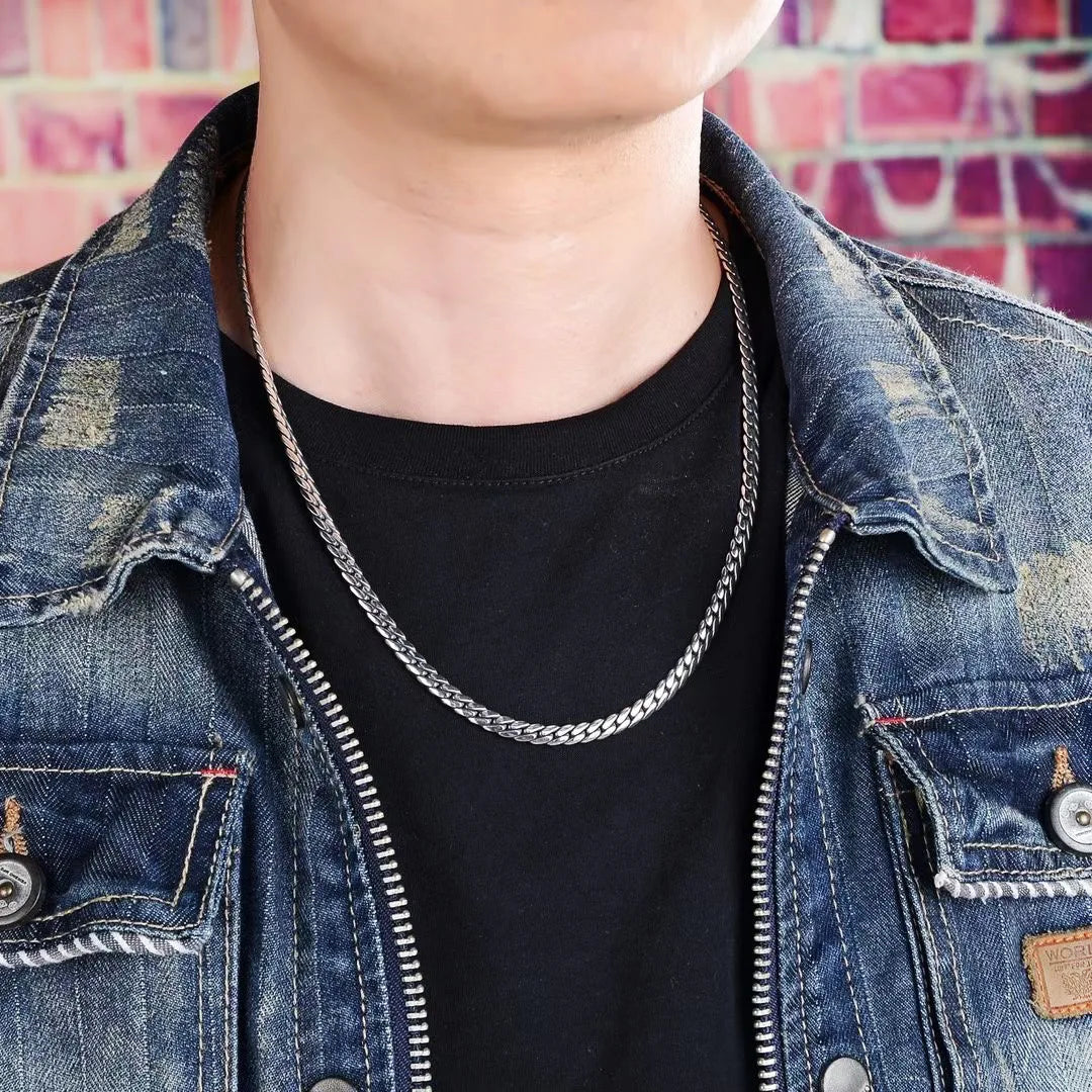 Ryu Dragon 925 Silver Snakebone Chain Necklace