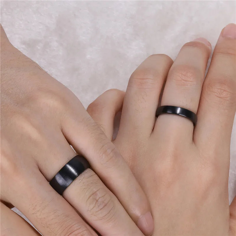 Shinobi Brushed Black Ceramic Wedding Ring