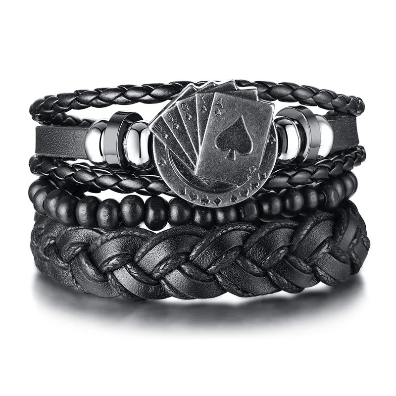 Kabuki Braided Wrap Leather Bracelet