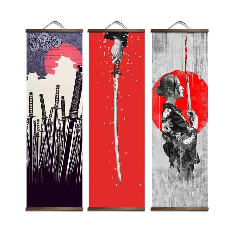 The Geisha and the Sword Ukiyoe Wall Art