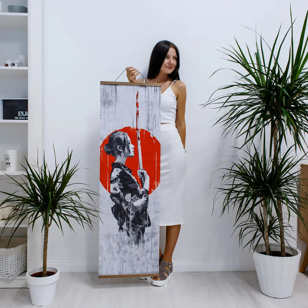 The Geisha and the Sword Ukiyoe Wall Art