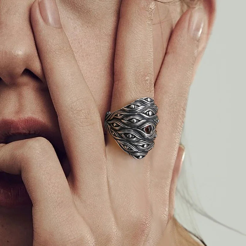 Ikiryo Eyes Adjustable Steel Ring