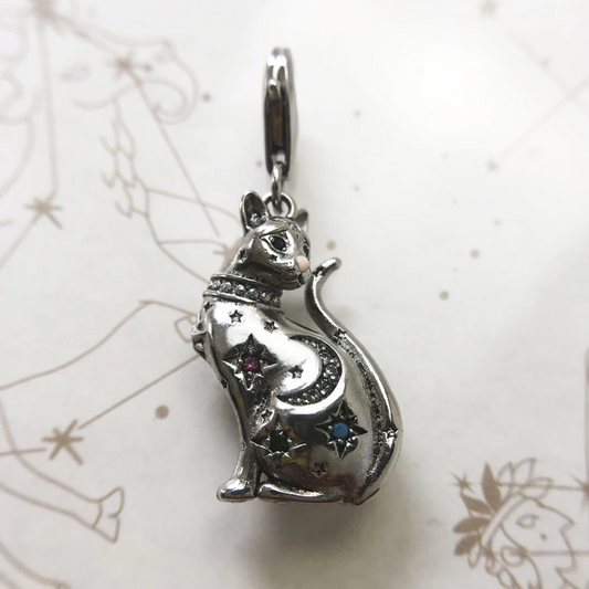 Neko Cat in the Stars 925 Silver Pendant
