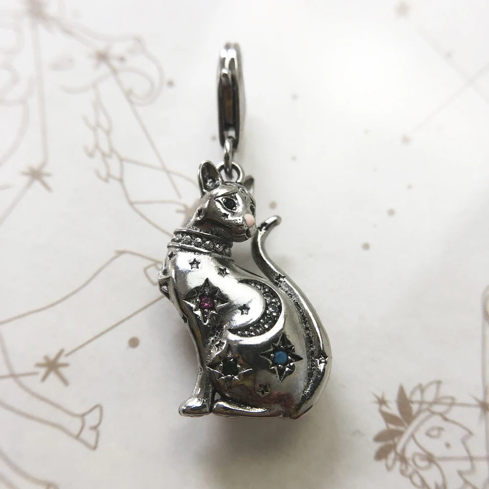 Neko Cat in the Stars 925 Silver Pendant