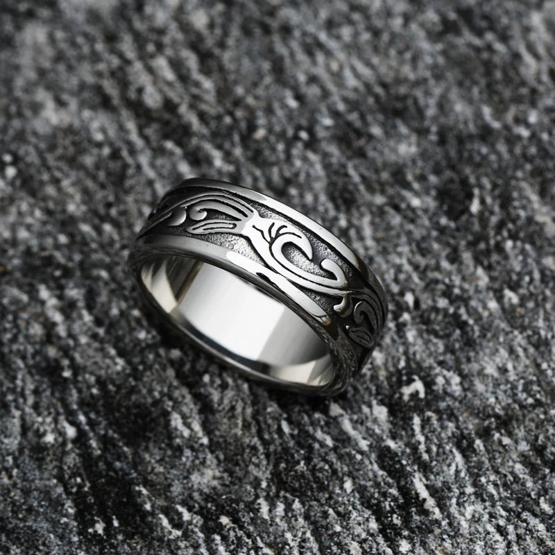 Ocean Waves Stainless Steel Ring