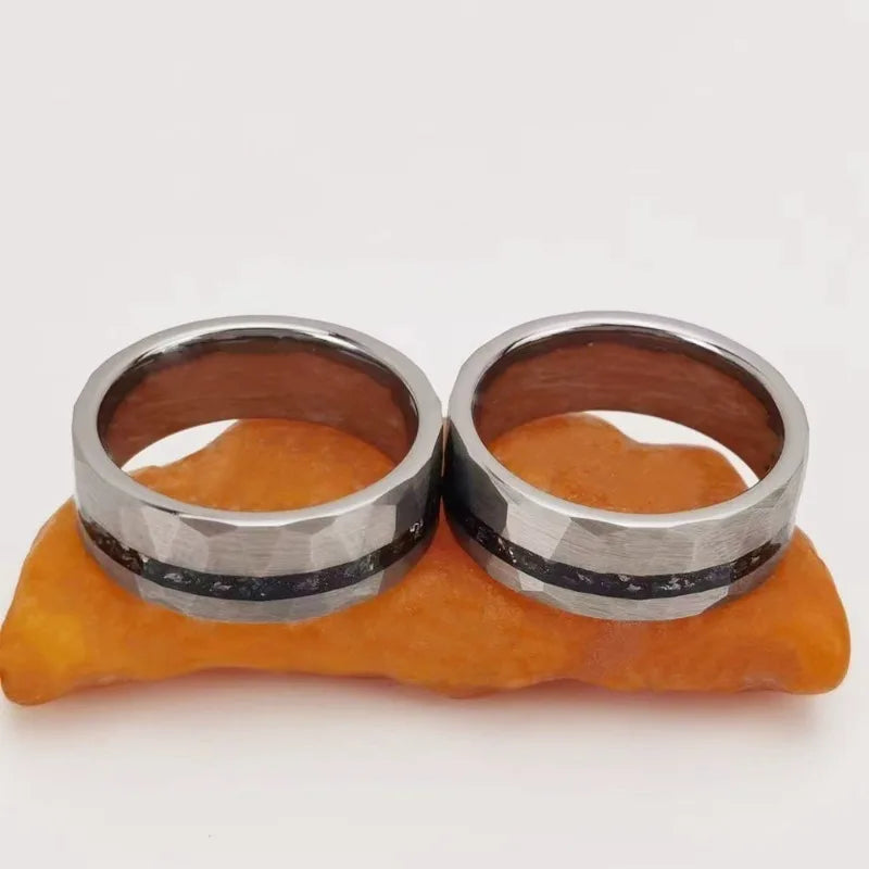 Osaka Nights Tungsten Carbide Ring With Opal Inlay
