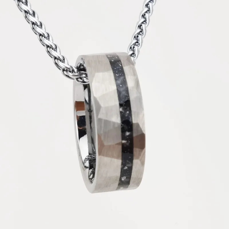 Osaka Nights Tungsten Carbide Ring With Opal Inlay