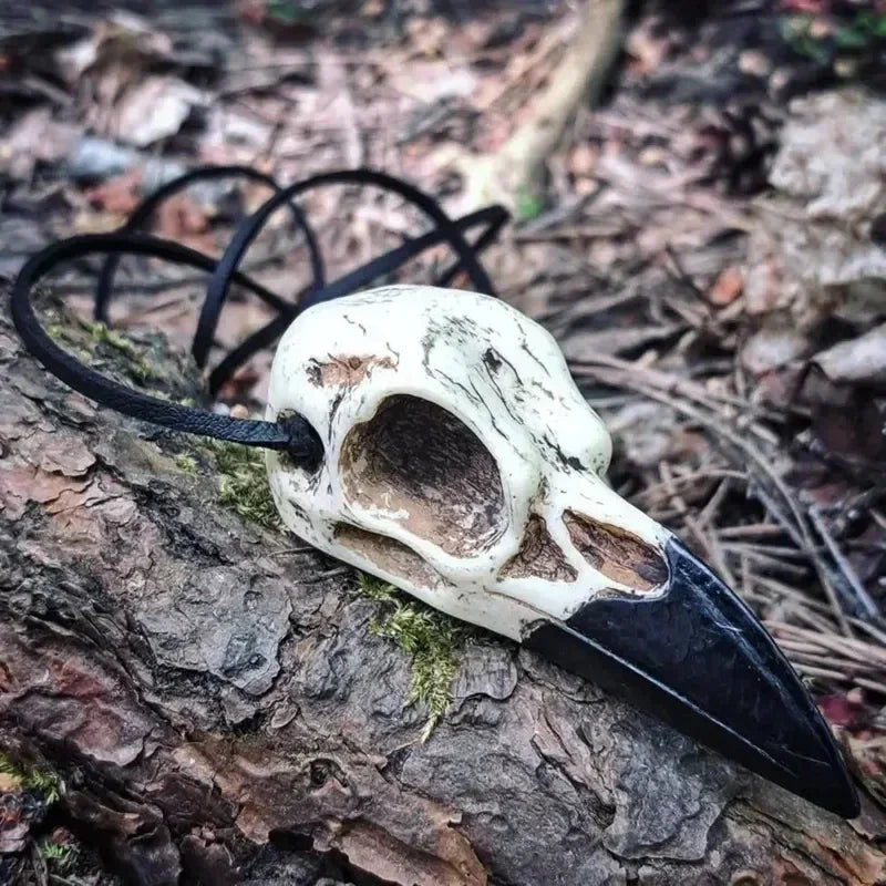 The Great Crow Skull in Resin Necklace