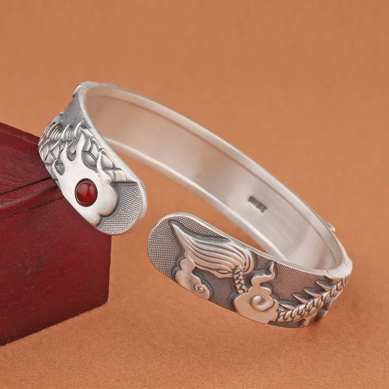 Ryujin Dragon Kami 925 Fine Silver Bracelet and Ring