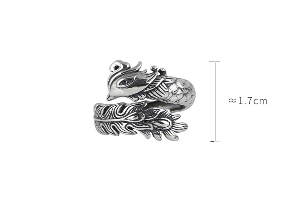 The Phoenix Adjustable 925 Sterling Silver Ring