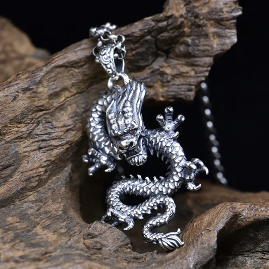 The Silver Dragon Ryujin Kami of Seas 925 Sterling Silver Necklace