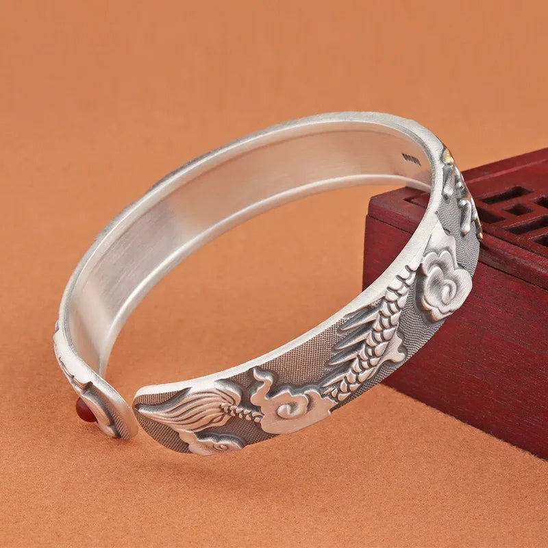 Ryujin Dragon Kami 925 Fine Silver Bracelet and Ring