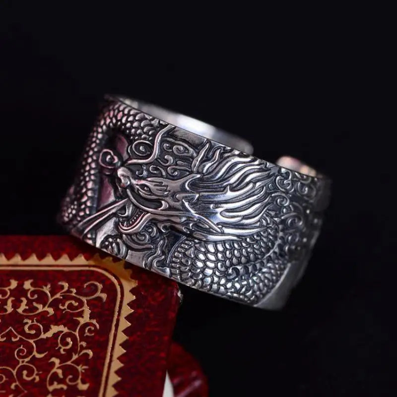 Ryujin Dragon God of the Seas Adjustable 925 Sterling Silver Ring